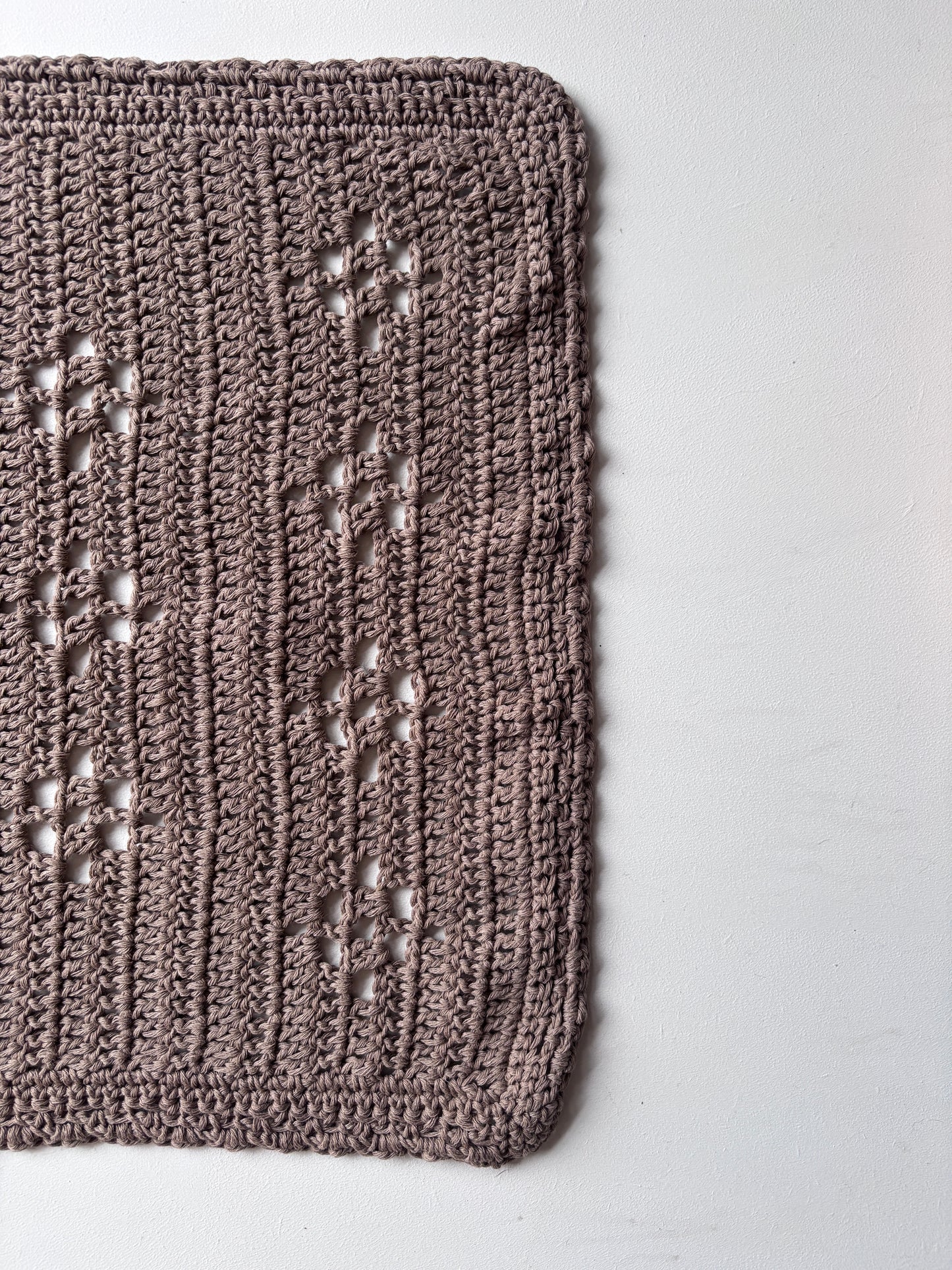 Organic cotton crochet pram blanket