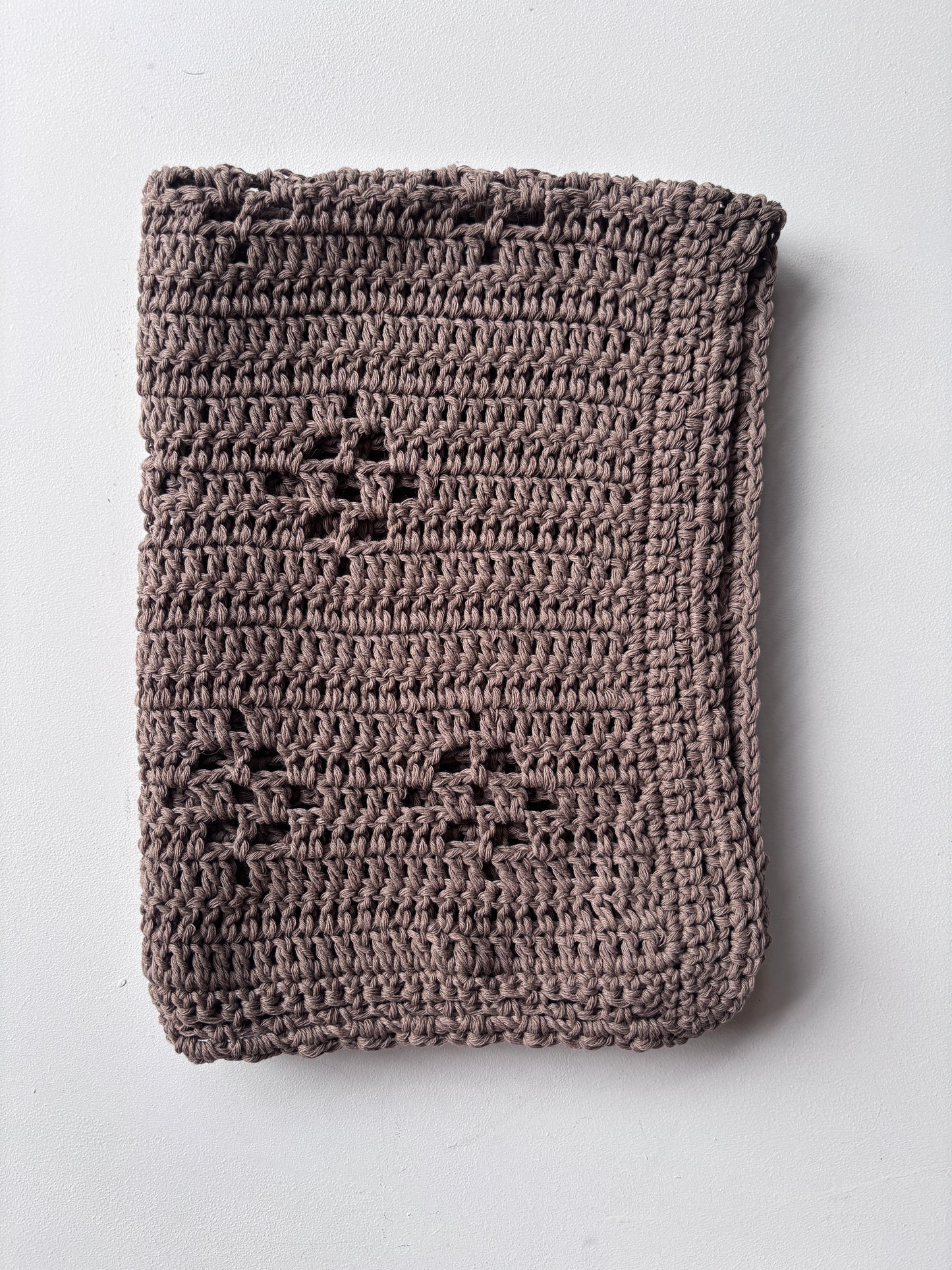 Organic cotton crochet pram blanket