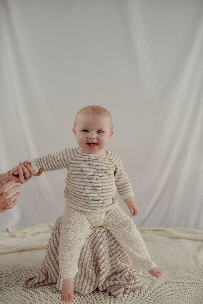 organic cotton striped baby jumper