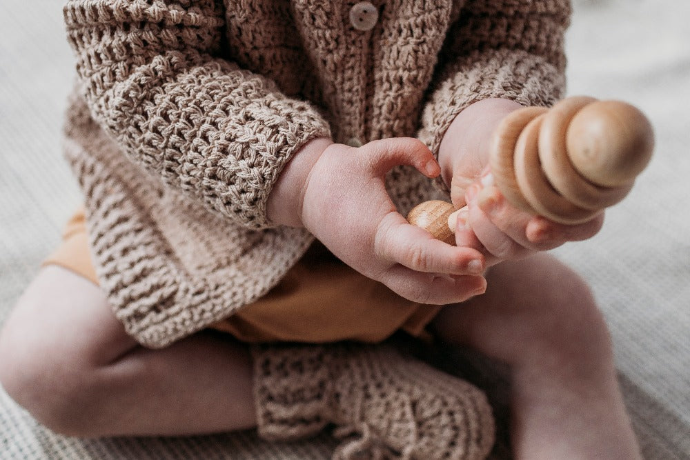 wooden baby rattle