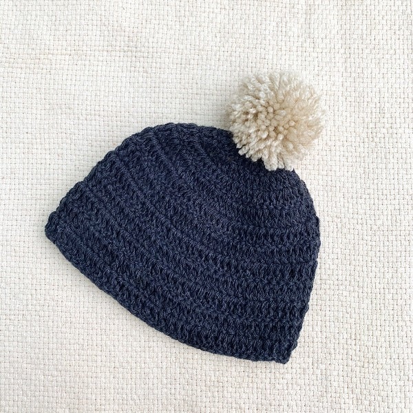 Organic cotton baby bobble hat