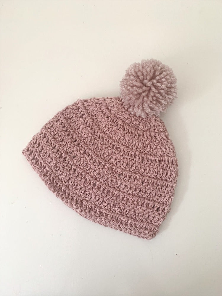 Organic cotton baby bobble hat