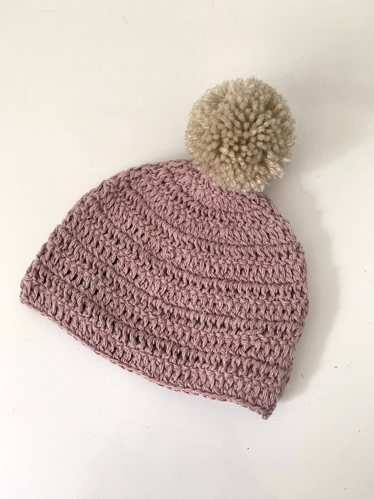 Organic cotton baby bobble hat