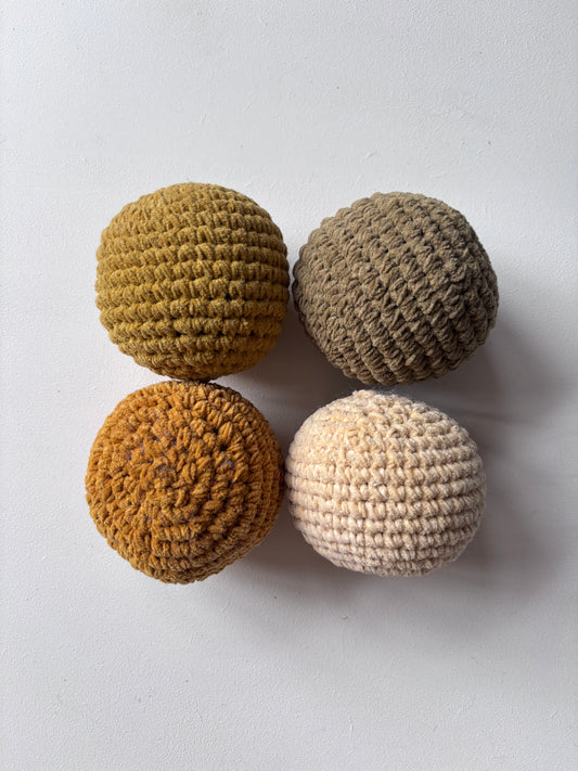 crocheted chenille play balls