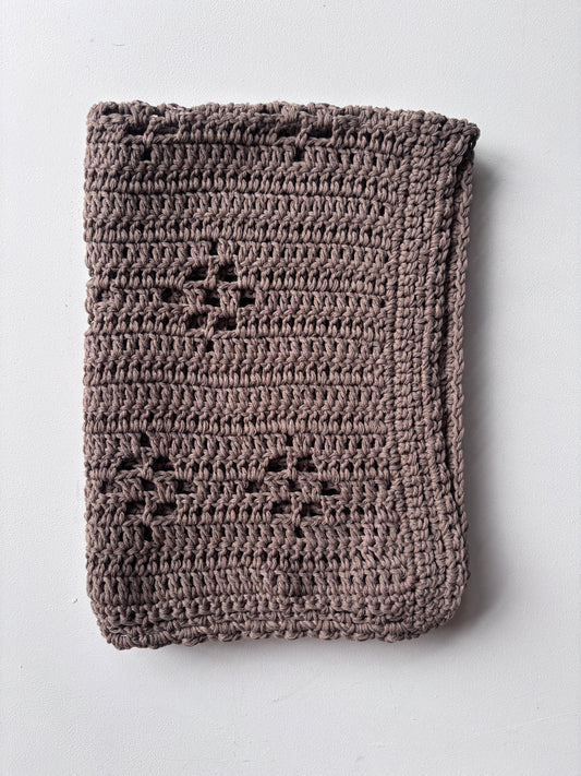 Organic cotton crochet pram blanket