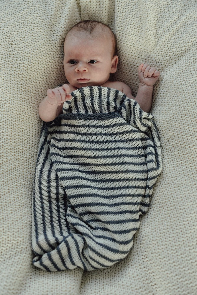 organic cotton striped baby blanket