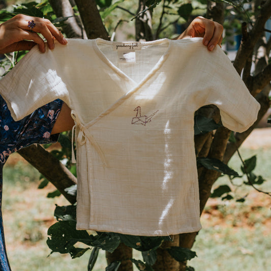 Organic cotton muslin baby pyjamas