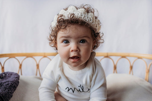 Organic cotton handmade baby crown accessory